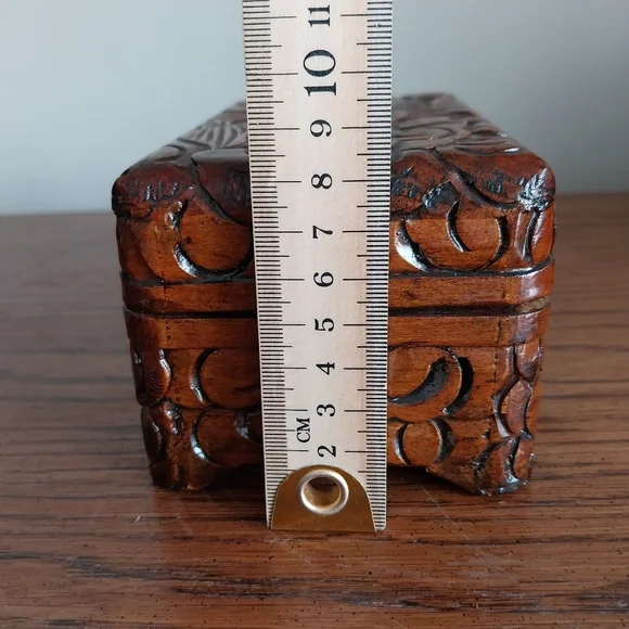 Hand-Carved Floral Wood Nesting Boxes - Brown - Picture 14 of 16